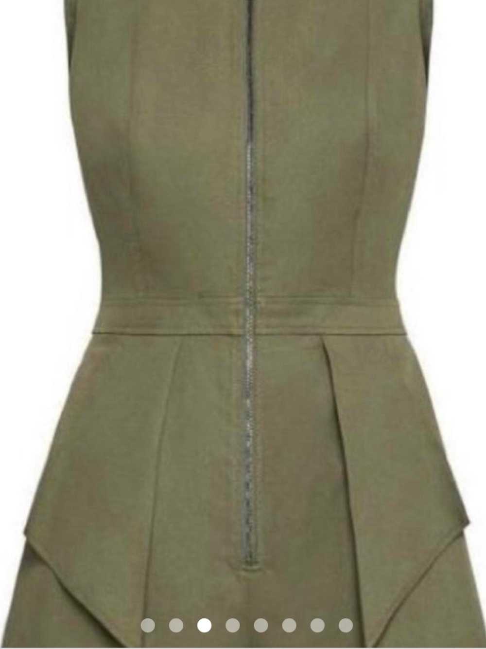 BCBGMaxAzria Olive Green Sleeveless Zip Romper - Picture 4 of 8